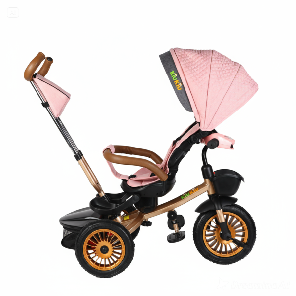 Triciclo tipo auto rosa - Imagen 3