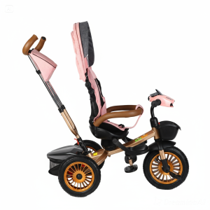 Triciclo tipo auto rosa