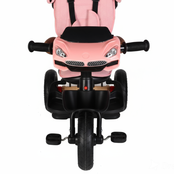 Triciclo tipo auto rosa - Imagen 5