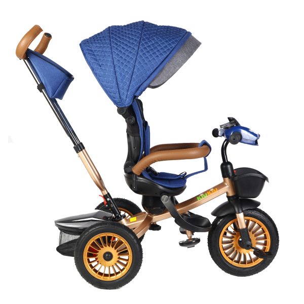 Triciclo estilo auto azul con gris - Imagen 3