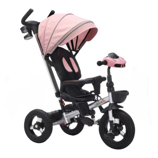 Triciclo tipo auto rosa - Imagen 5