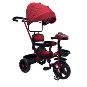 Triciclo tipo auto rojo