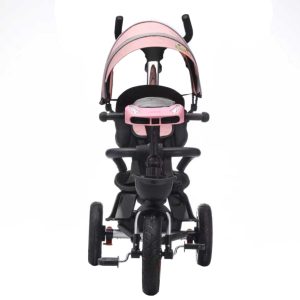 Triciclo tipo auto rosa