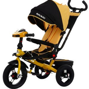 Triciclo tipo auto amarillo
