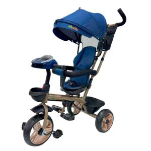 Triciclo tipo auto azul