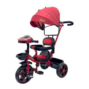 Triciclo tipo auto rojo
