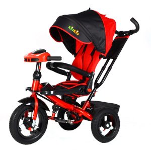 Triciclo tipo auto rojo